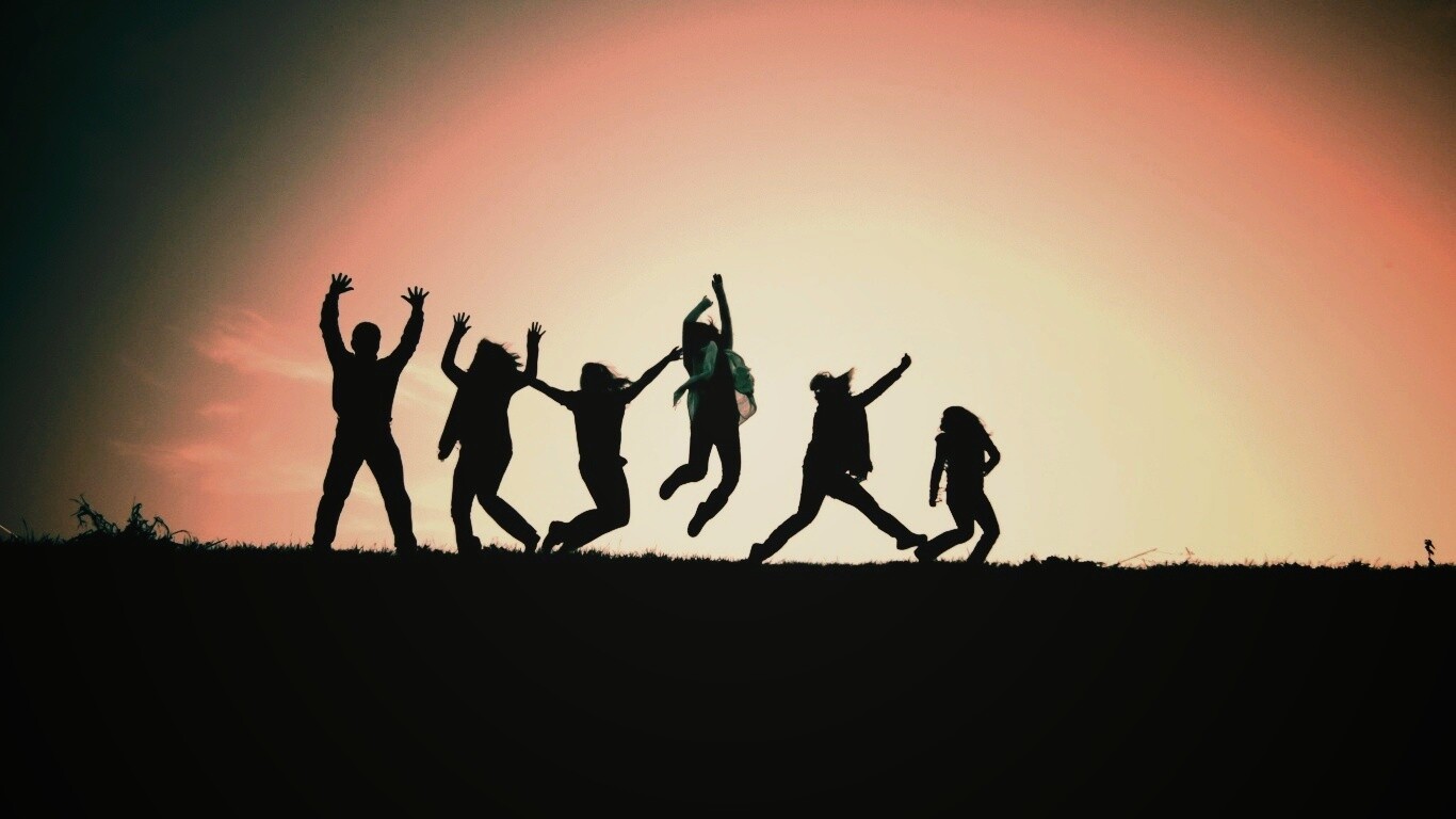 Силуэты людей обои