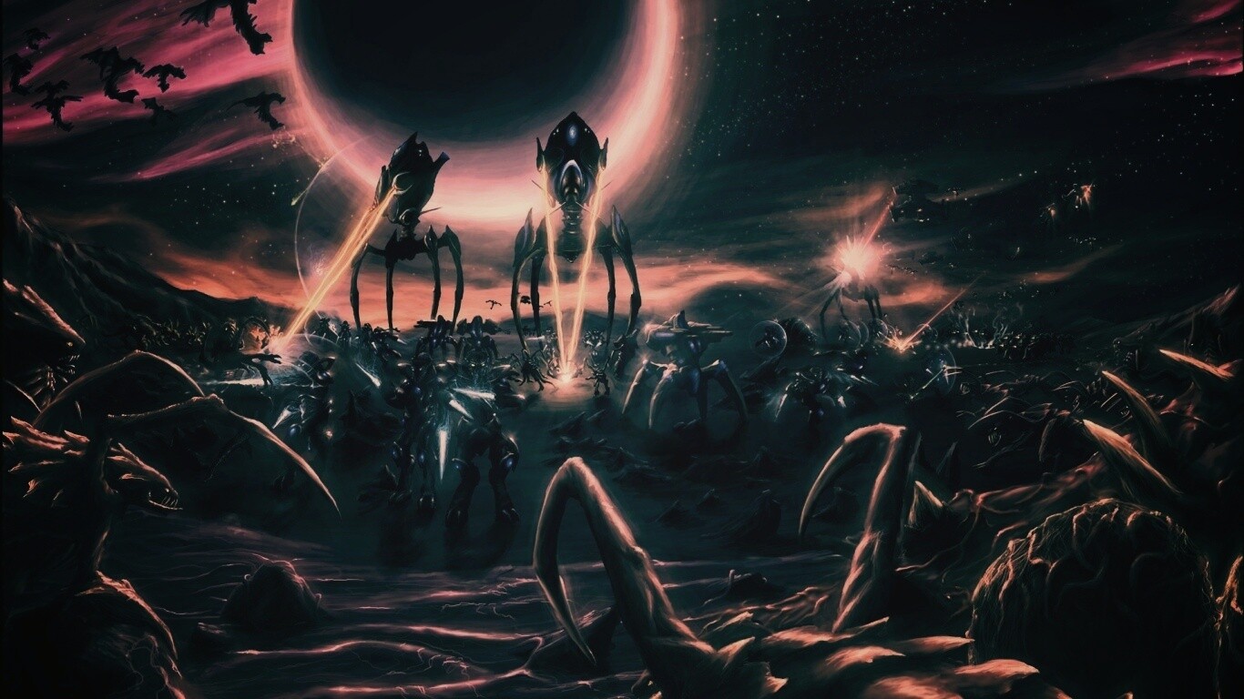 Протосы против зергов обои