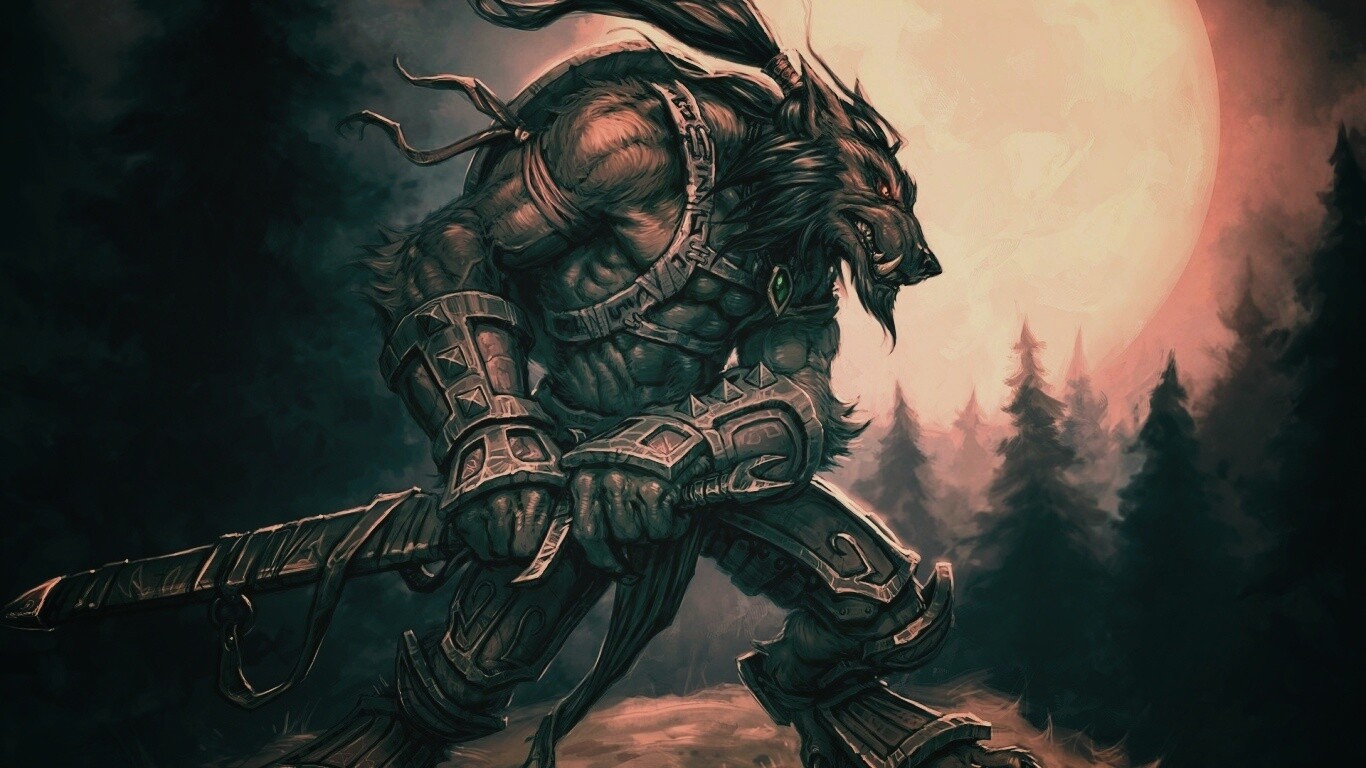 Волк оборотень обои