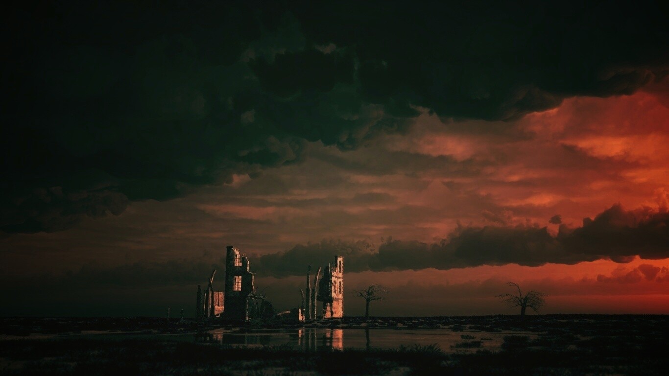 Руины здания обои