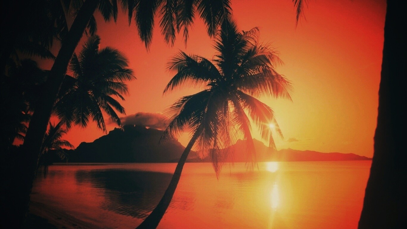 Закат в раю обои
