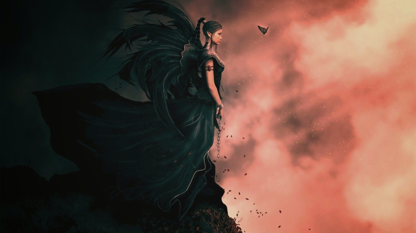 Девушка в тумане обои