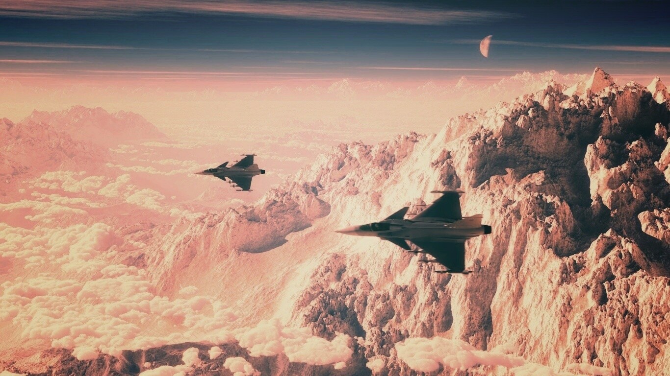 Самолёты в горах обои