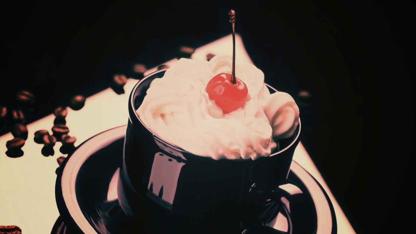 Вишня в креме обои