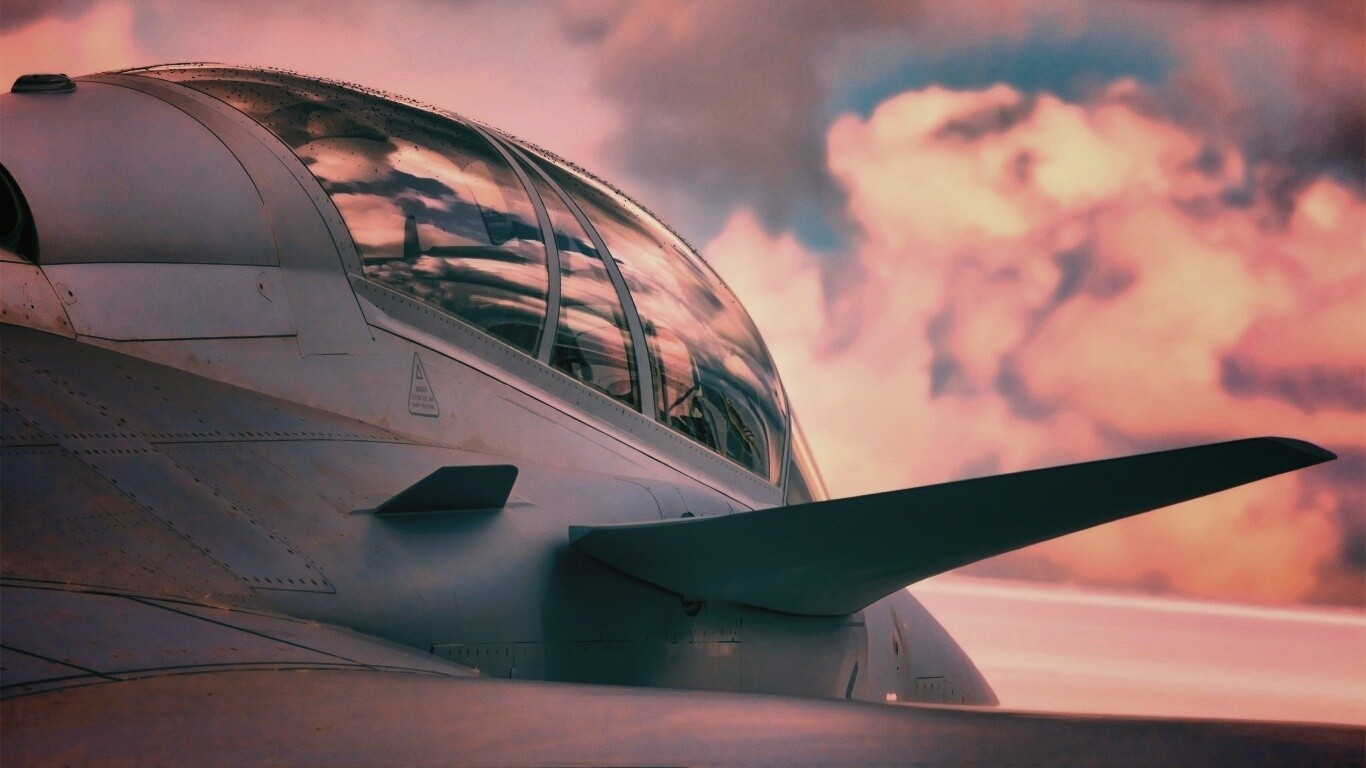 С крыла истребителя обои