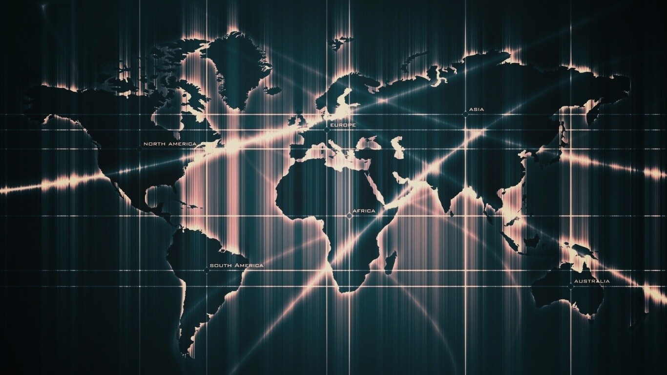 Карта мира в новом стиле обои