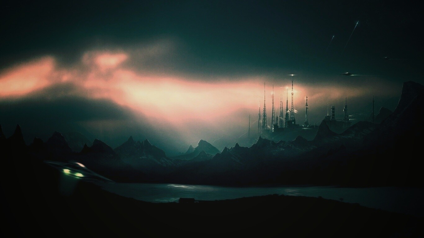 Долина в стиле SciFi обои