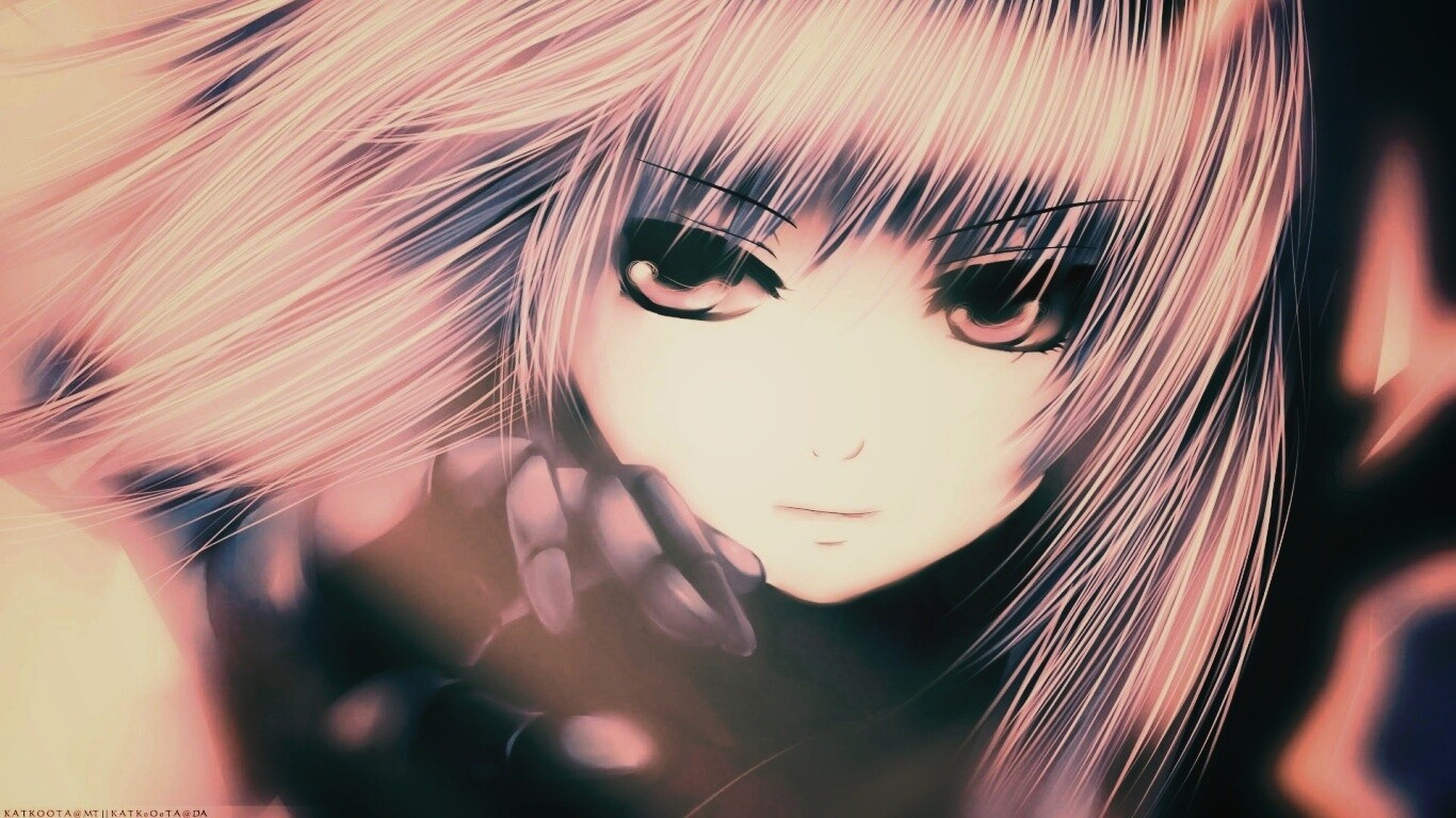 Девушка с голубыми волосами обои