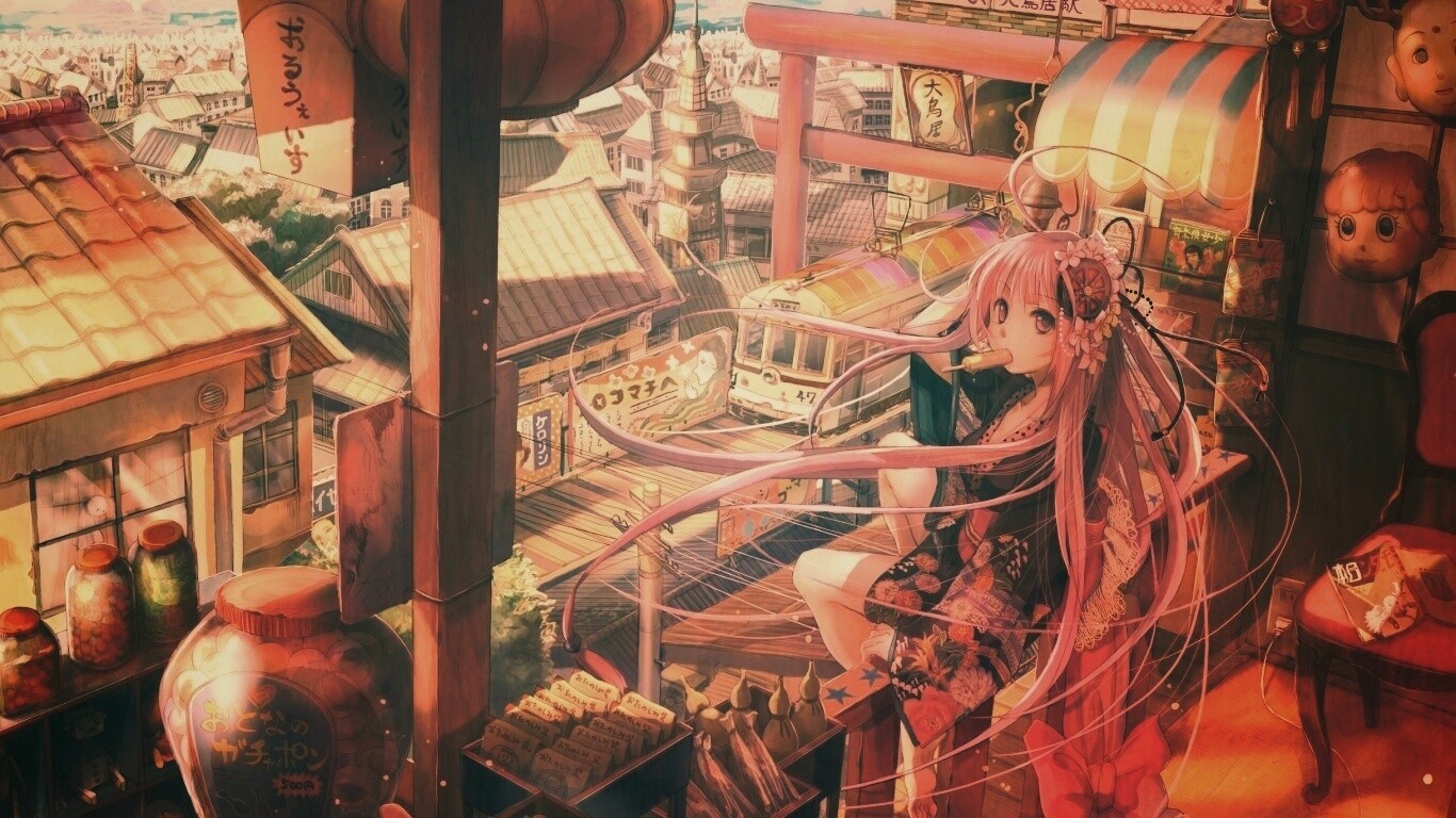 Девочка ест мороженное обои