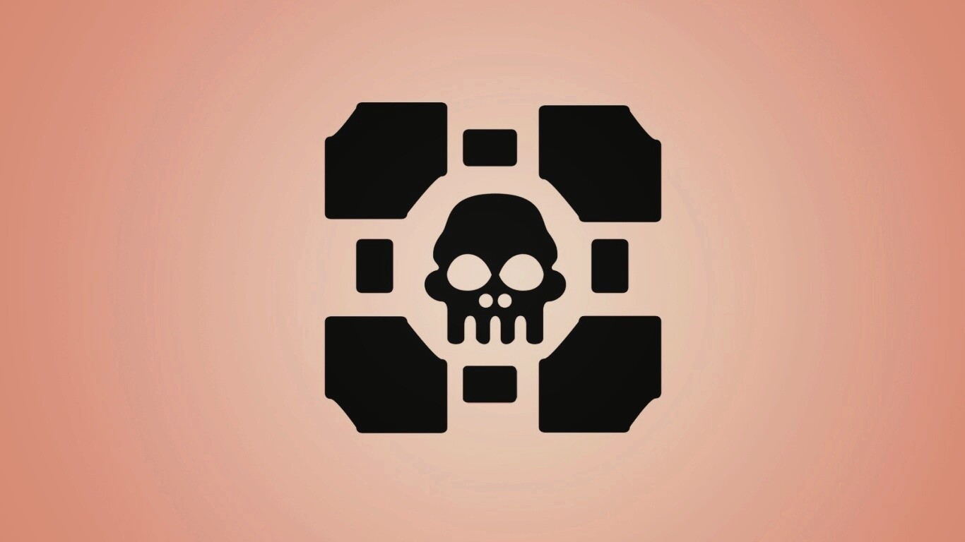 Куб с черепом обои