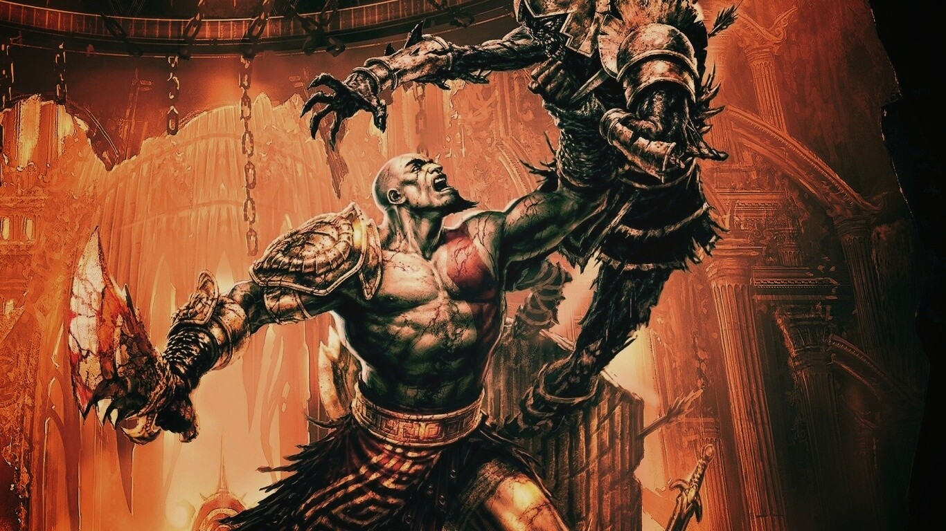 Кратос с мечем обои