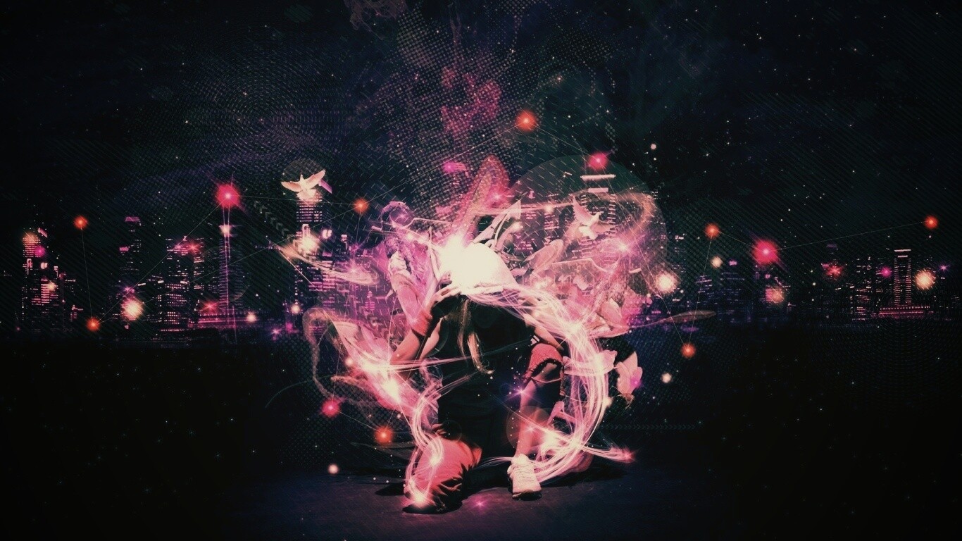 Фристайл арт с танцующей девушкой обои