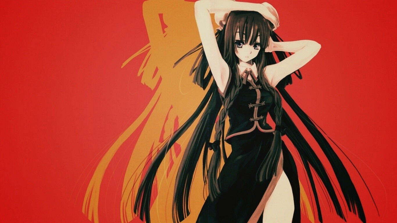 Девушка в чёрном обои