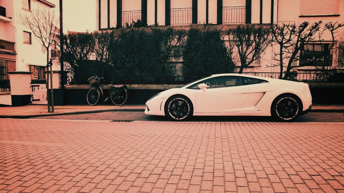 Белый Lamborghini обои