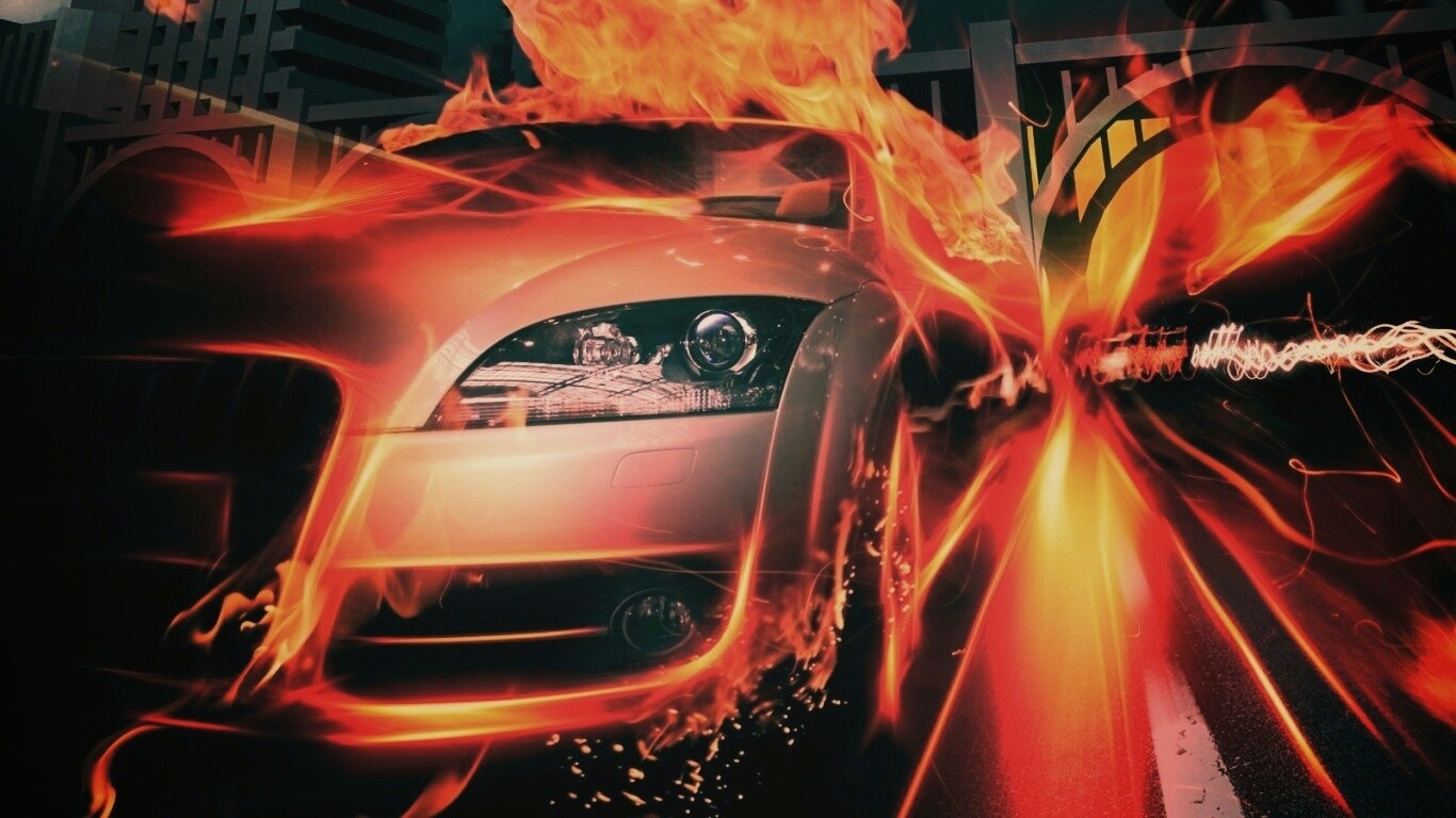 Ауди в огне обои