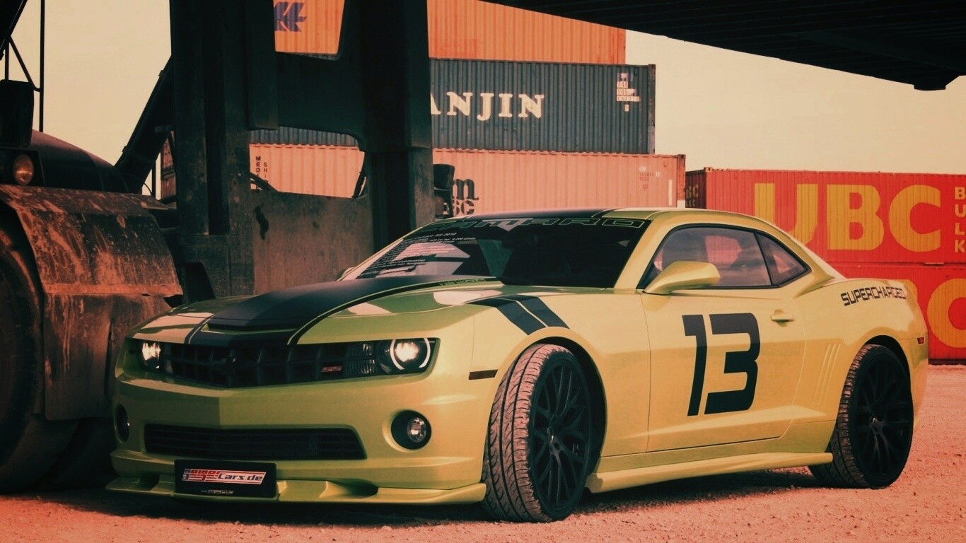 Шевролет камаро зеленый обои