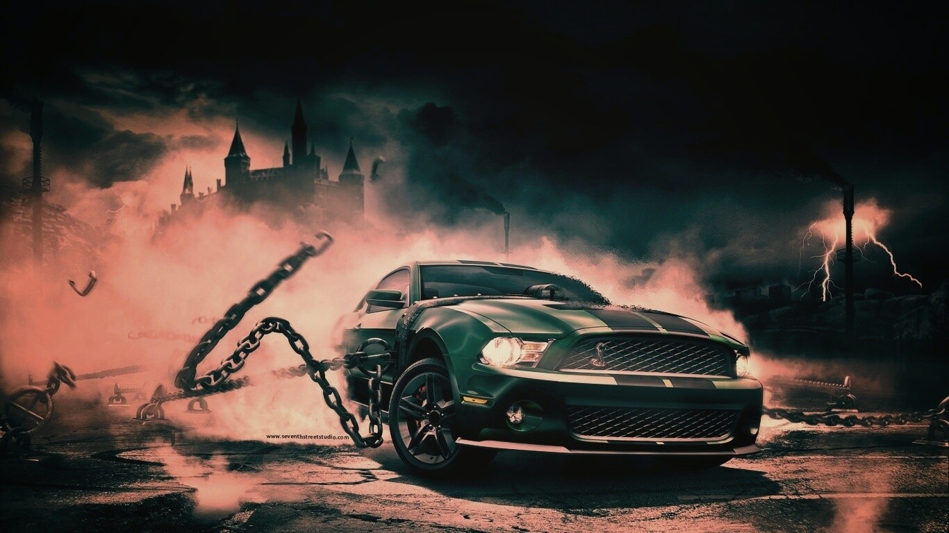 Ford Mustang рвёт цепи обои