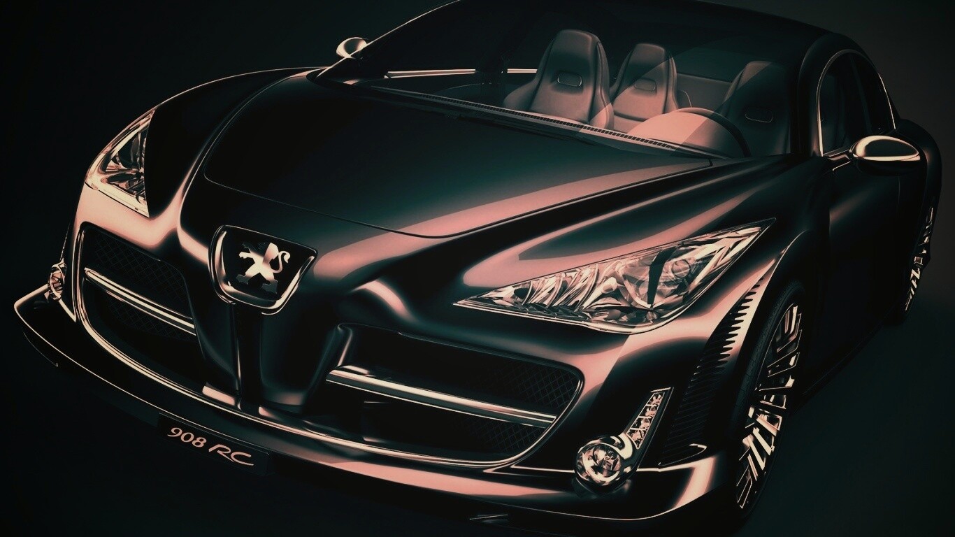 Чёрный Пежо обои