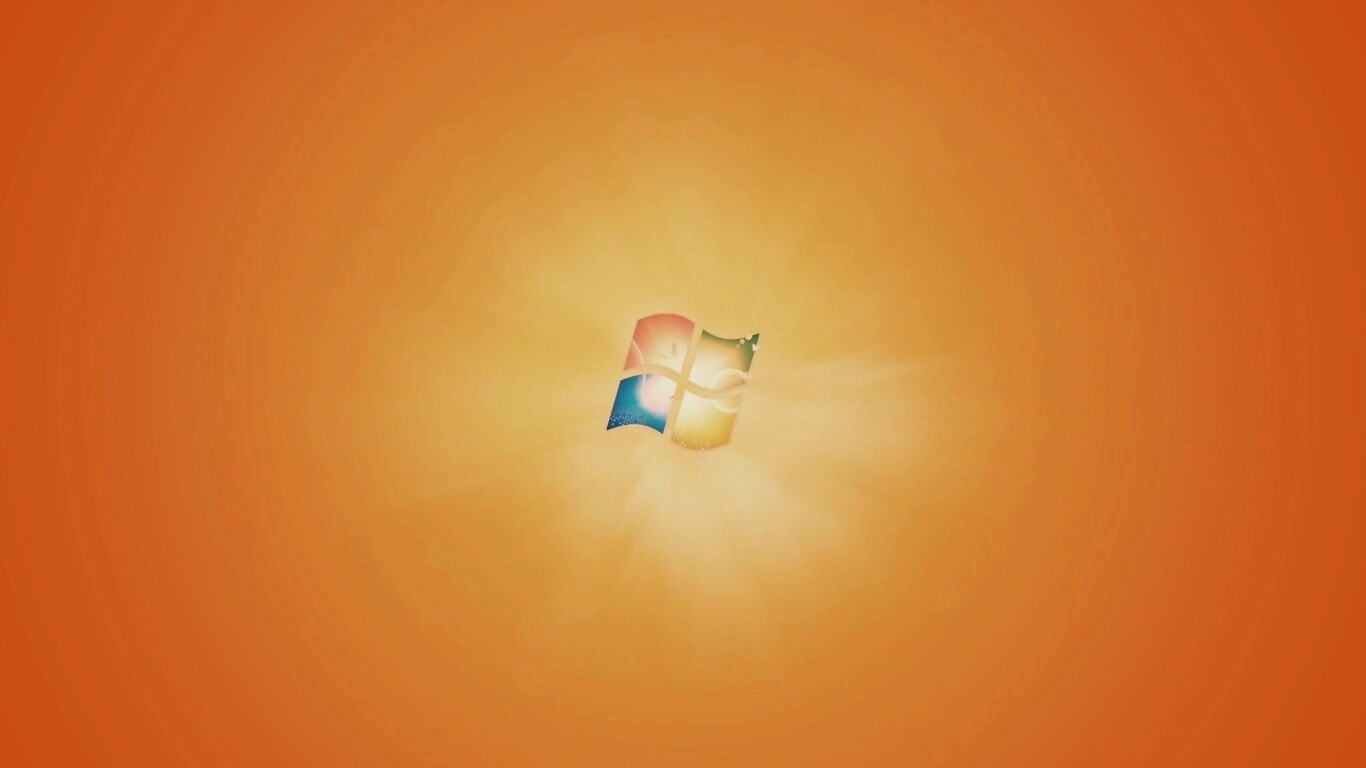 Яркий желтый логотип Windows 7 обои