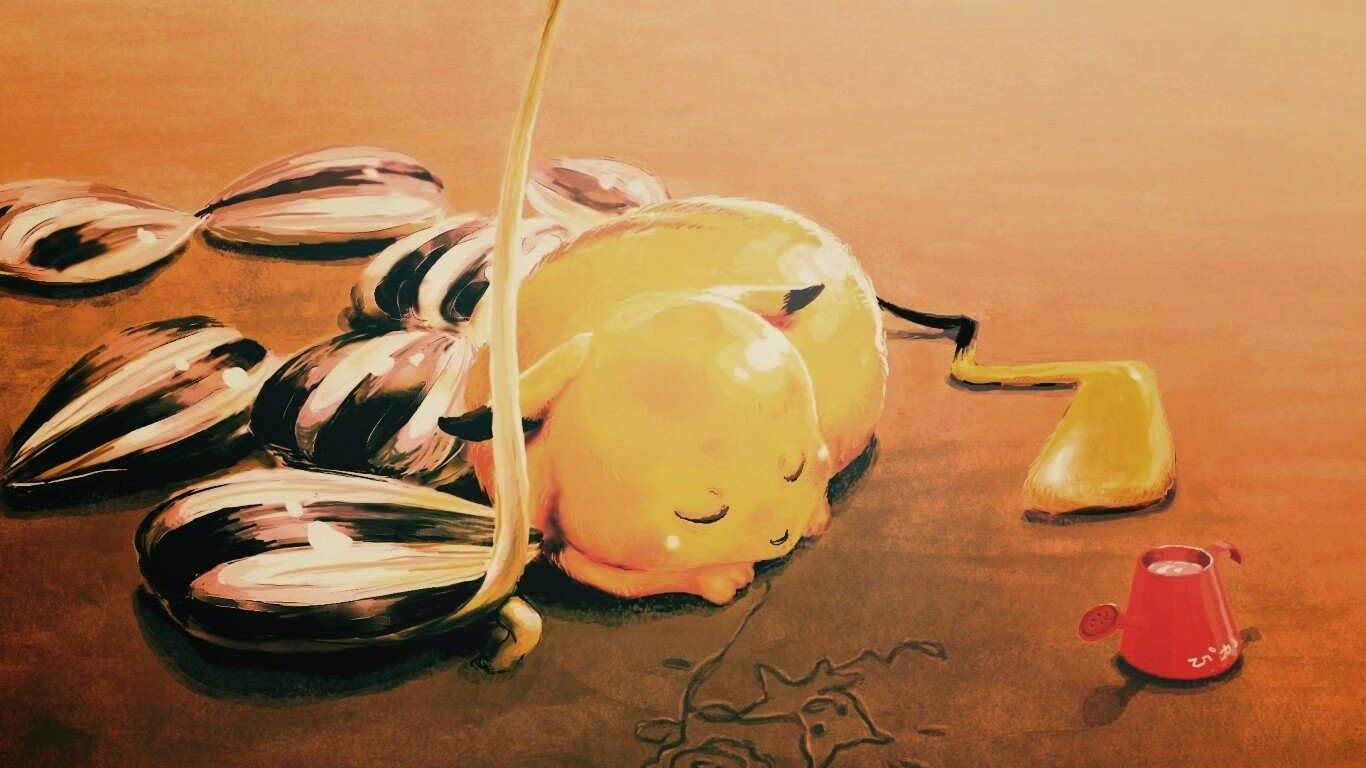 Пикачу отдыхает обои