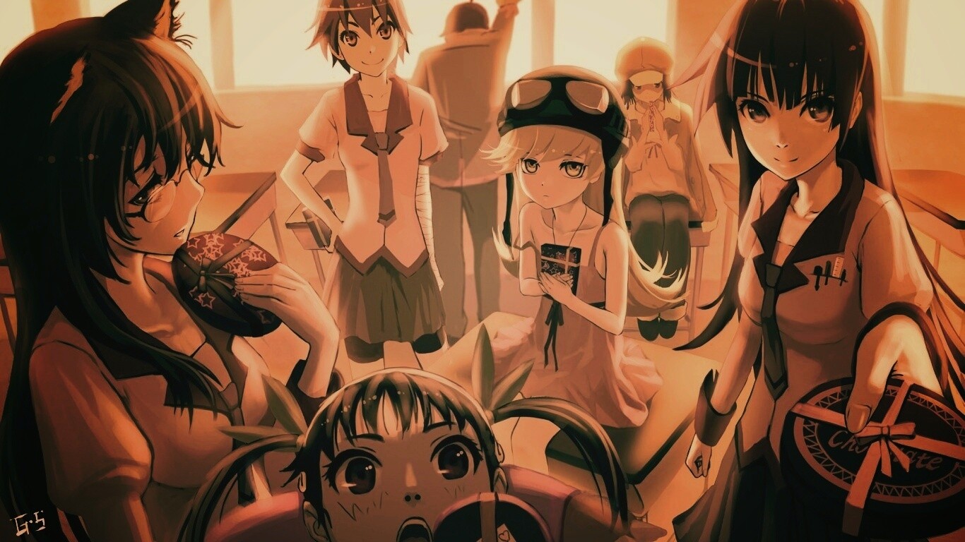 Девушки из Bakemonogatari обои