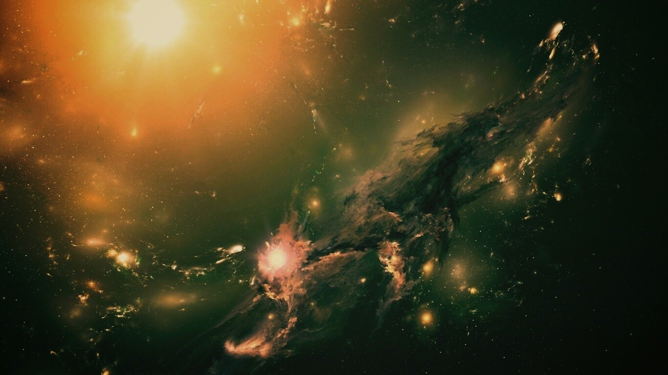 Зеленая туманность обои