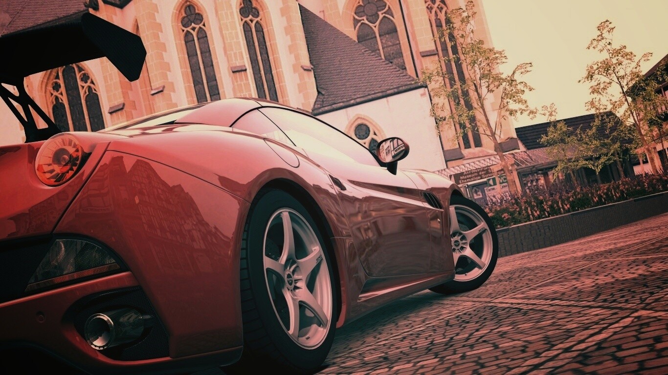 Ferrari на мостовой обои