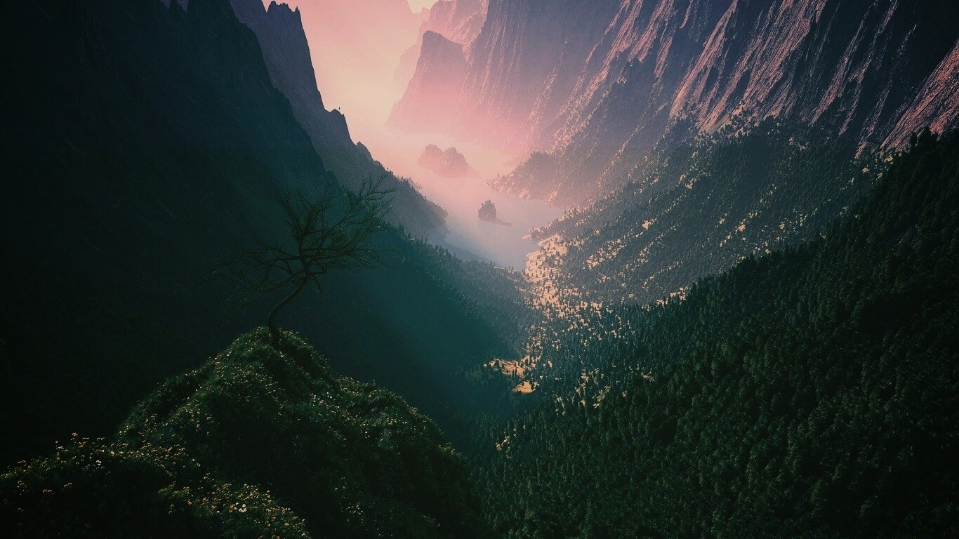 Озеро на перевале обои