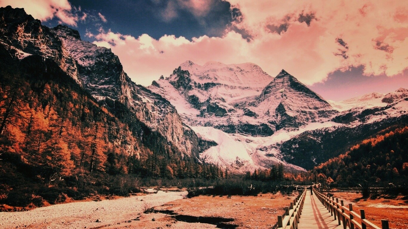 Дорога в горы обои