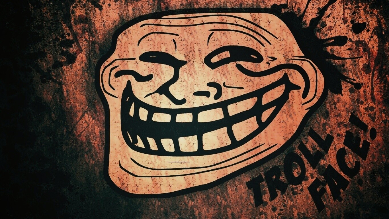 Trollface в стиле гранж обои