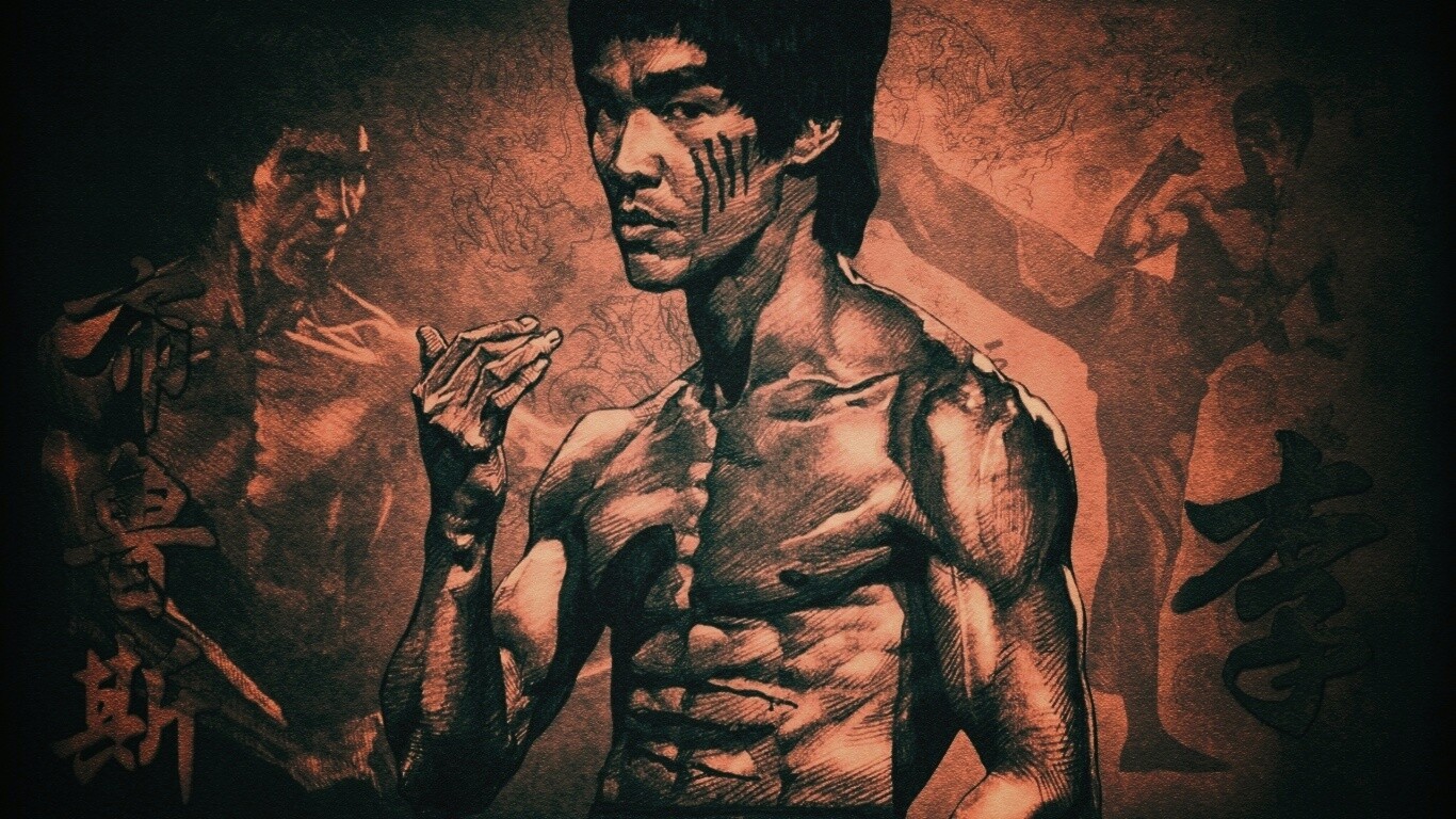 Портрет Брюса Ли обои