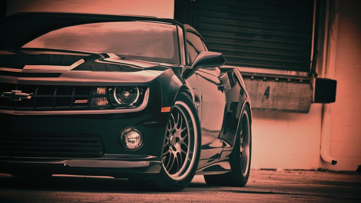 Черный шевроле обои