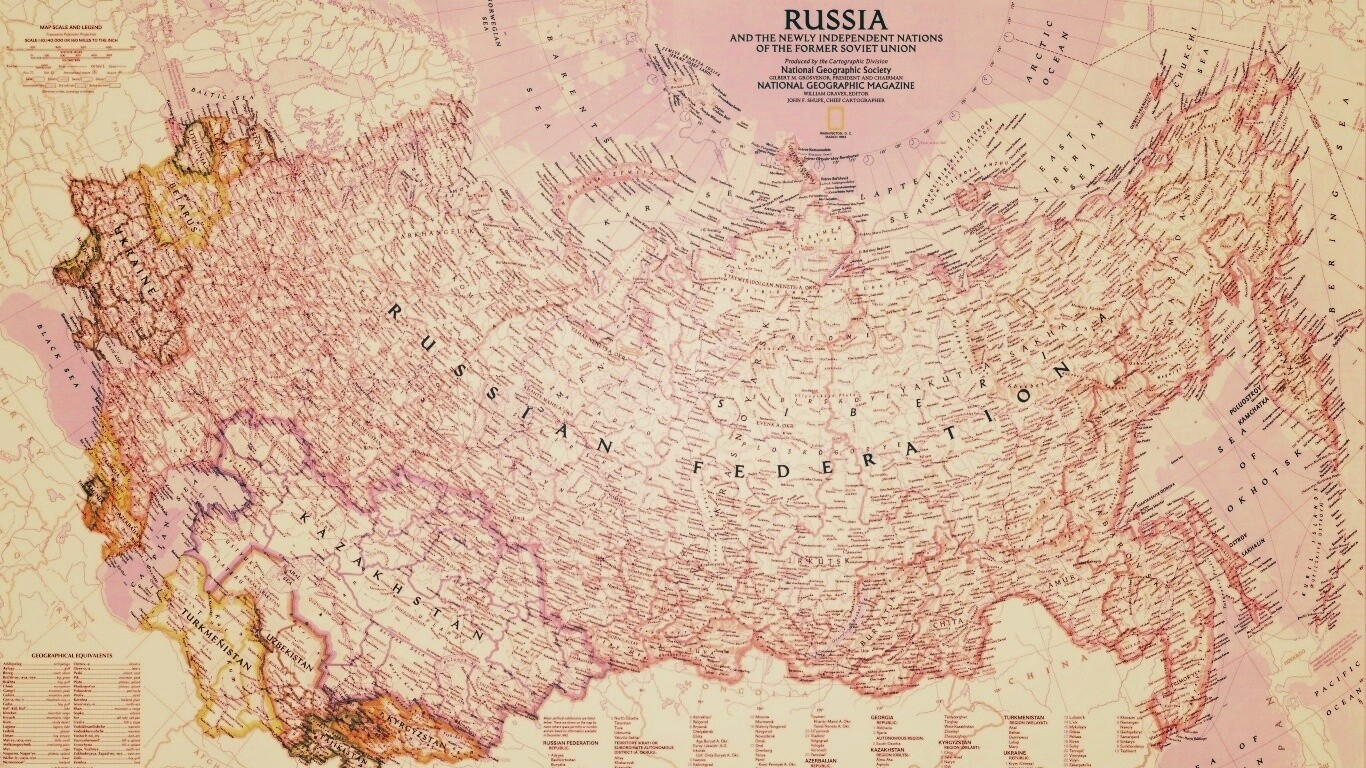 Карта России обои