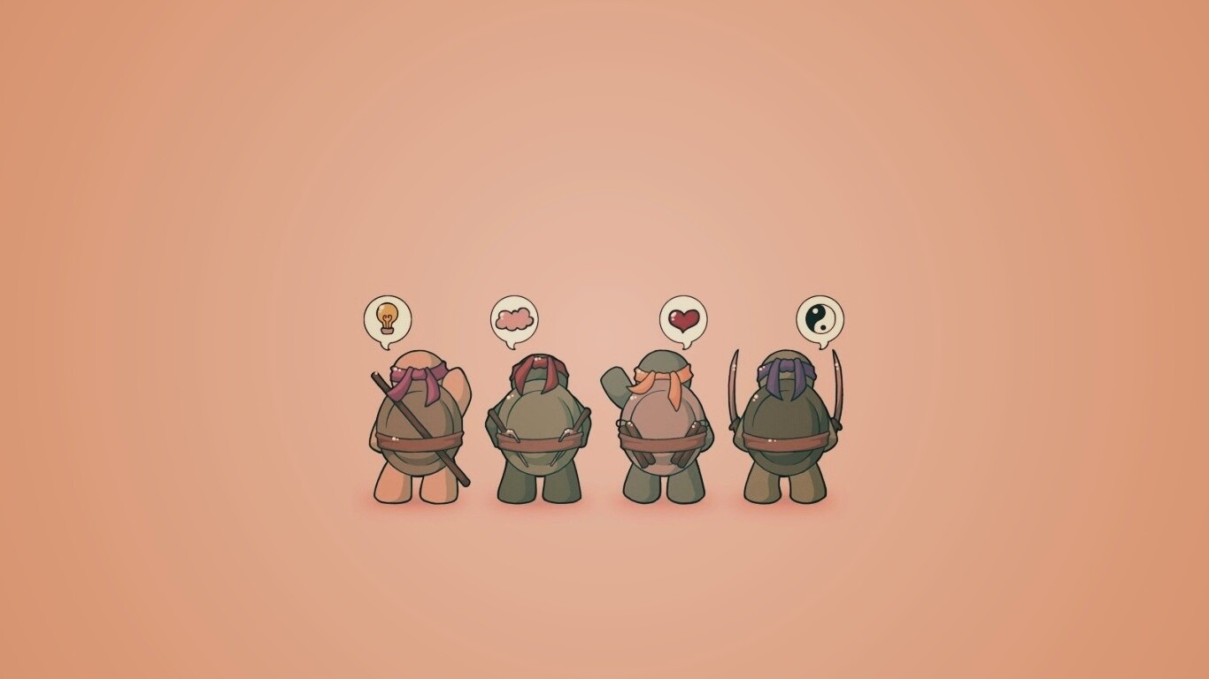 Черепашки-ниндзя думают о разном обои