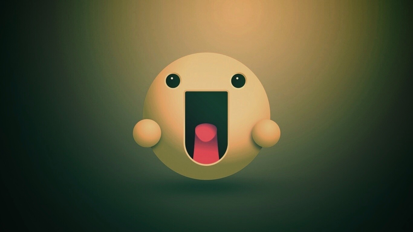 Веселый зеленый смайлик обои