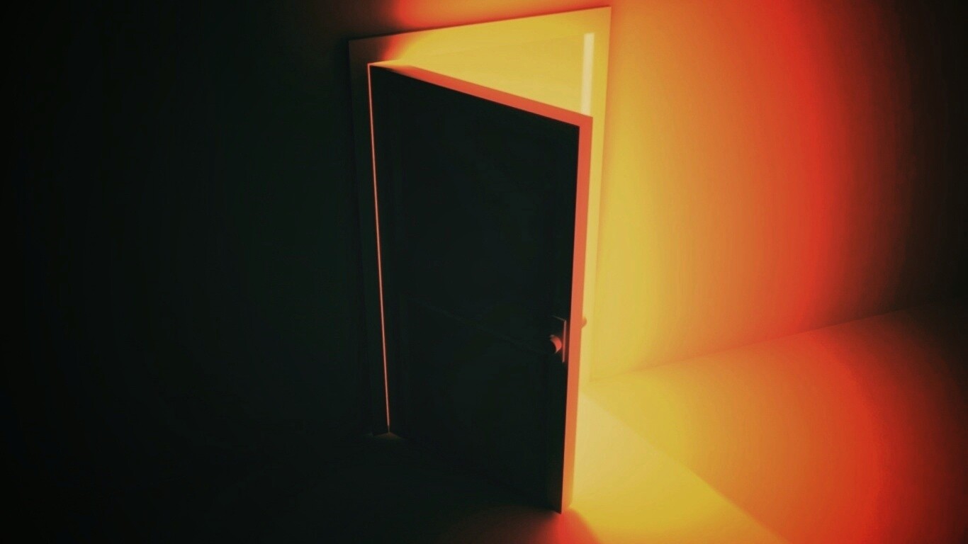 Свет из-за открытой двери обои