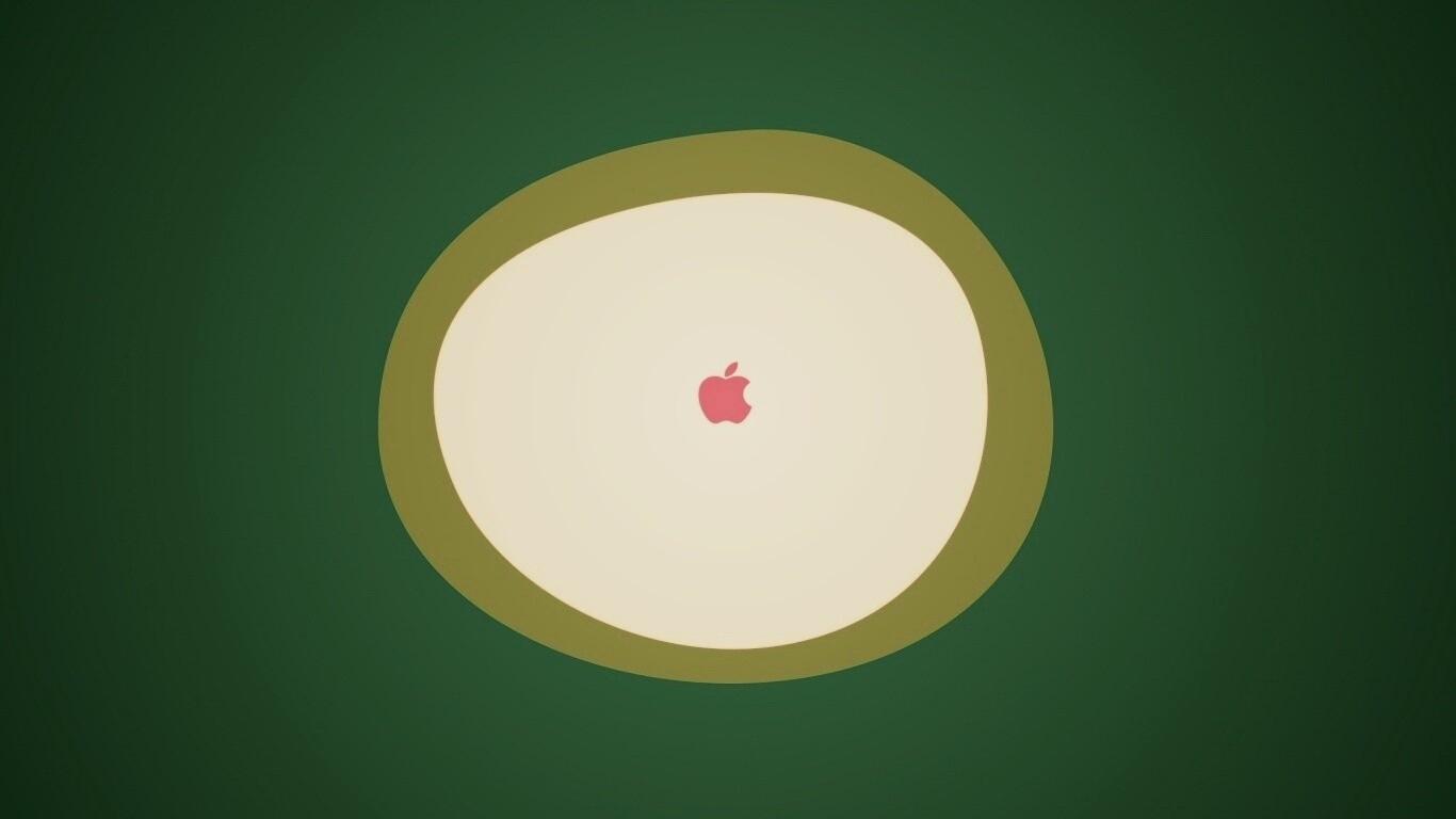 Apple в белом круге обои