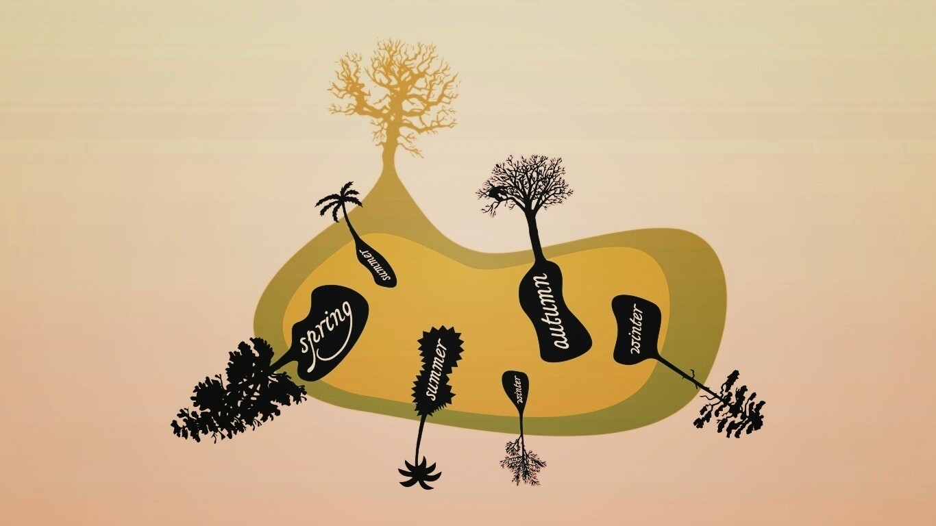 Деревья времен года обои