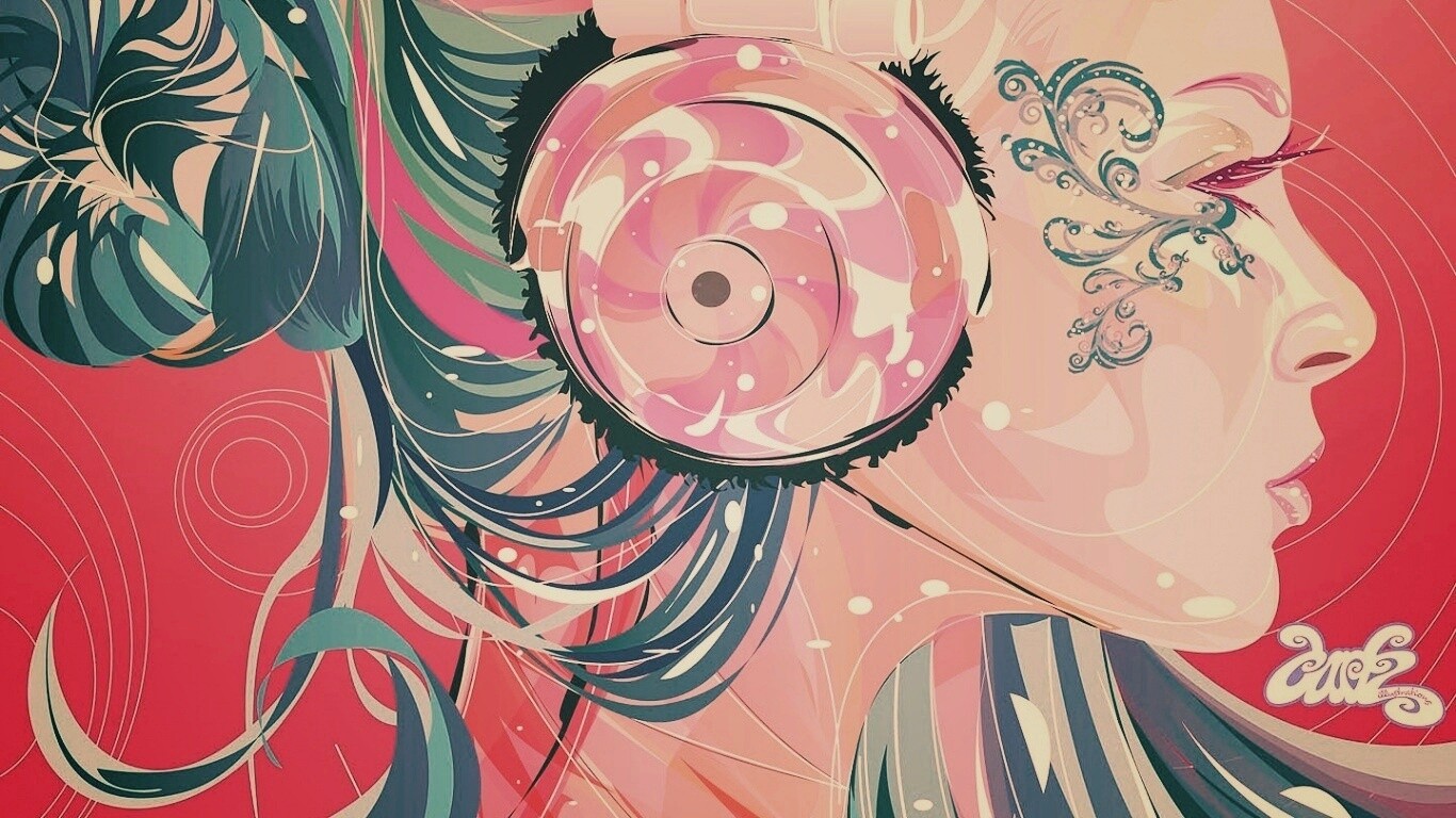 Стильная абстрактная девушка обои