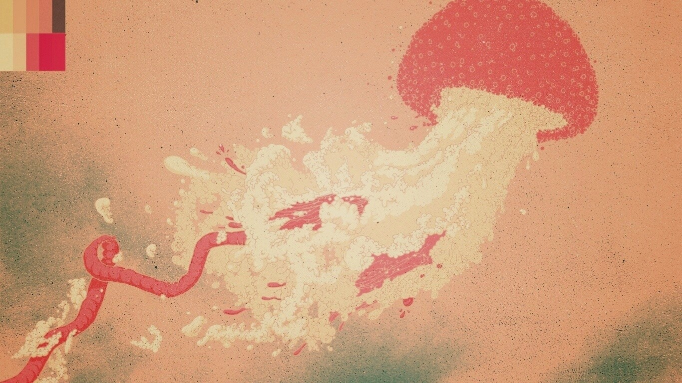 Розовая медуза обои