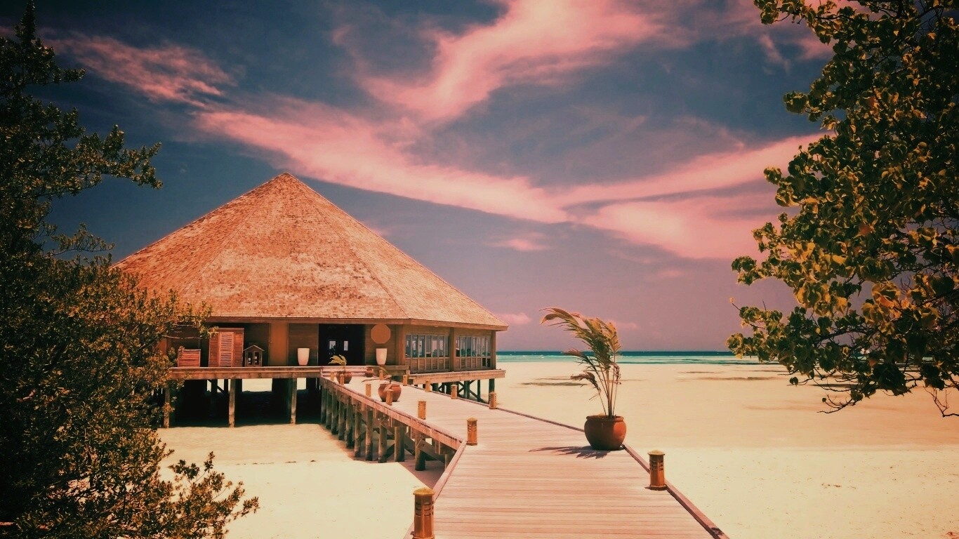 Пляжный домик обои