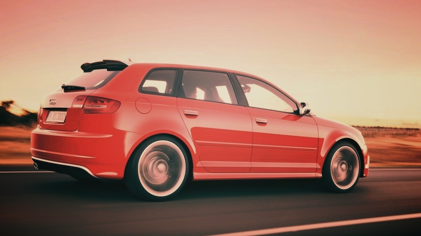 Фотосессия Audi RS3 во время движения обои
