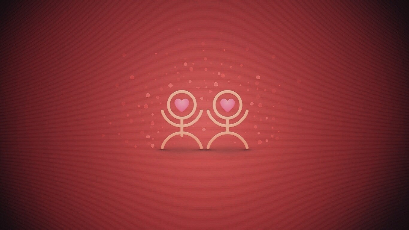 Влюблённые человечки обои