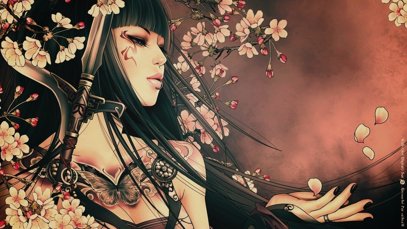 Элегантная девушка с оружием обои