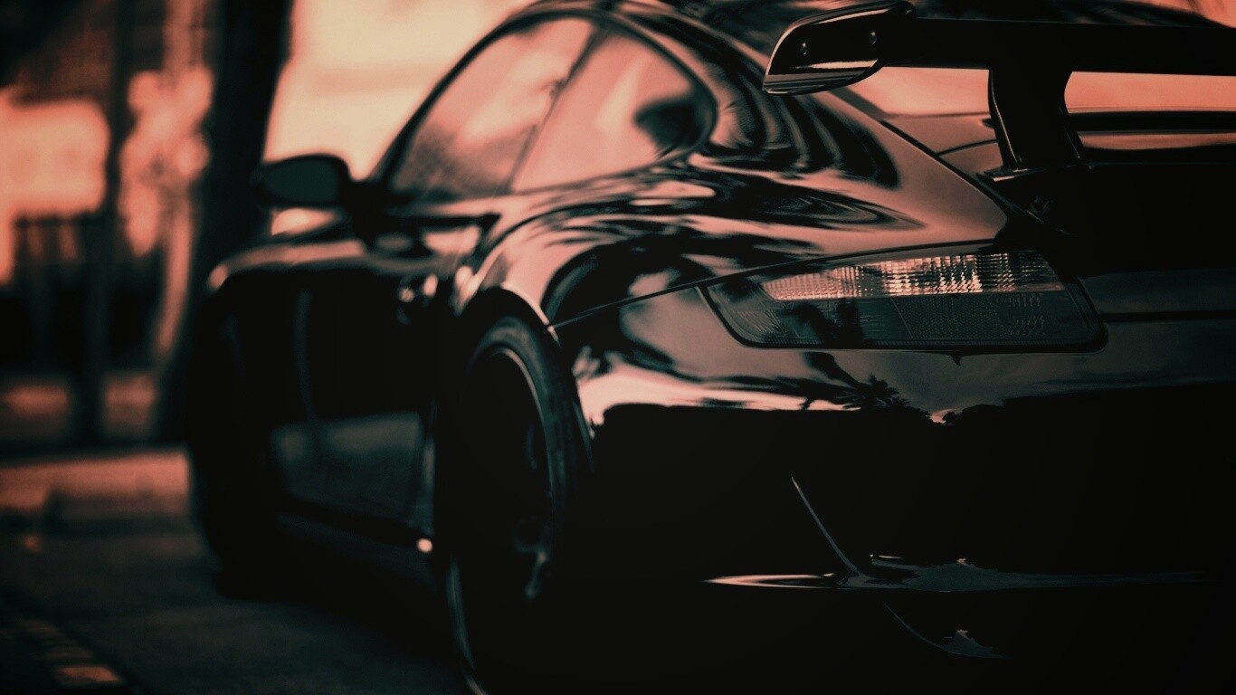 Черный порш обои