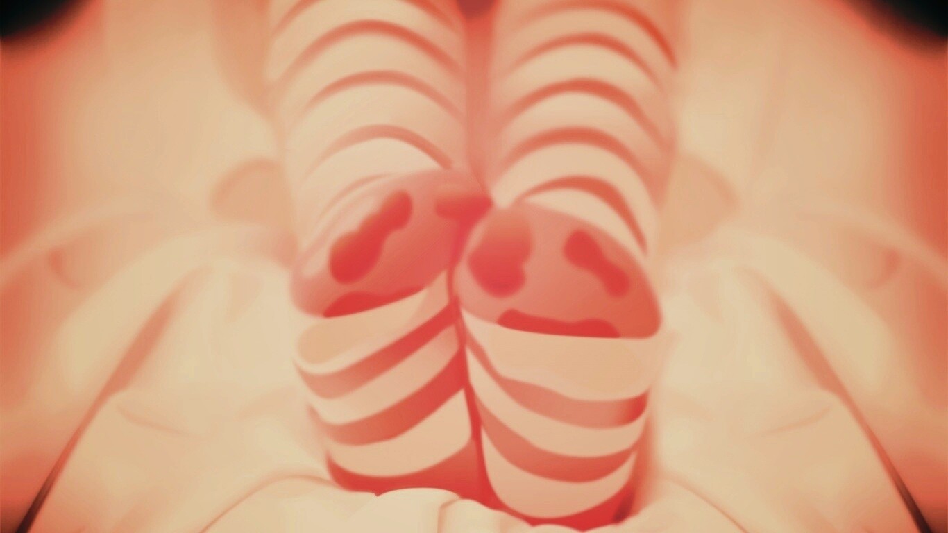 Ножки в полосатых чулках обои