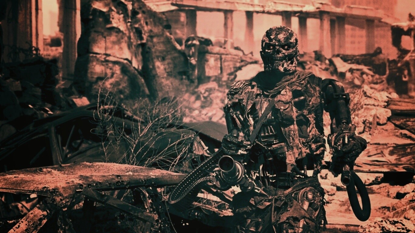 Терминатор на развалинах обои