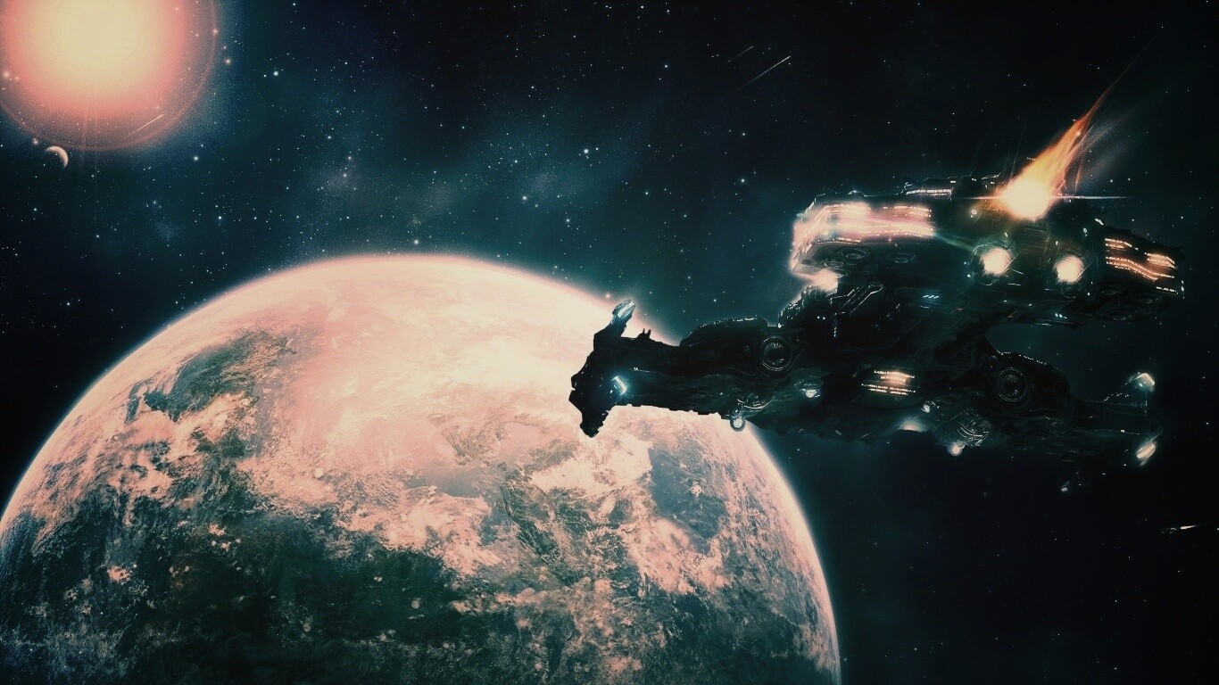 Hyperion летит к земле обои