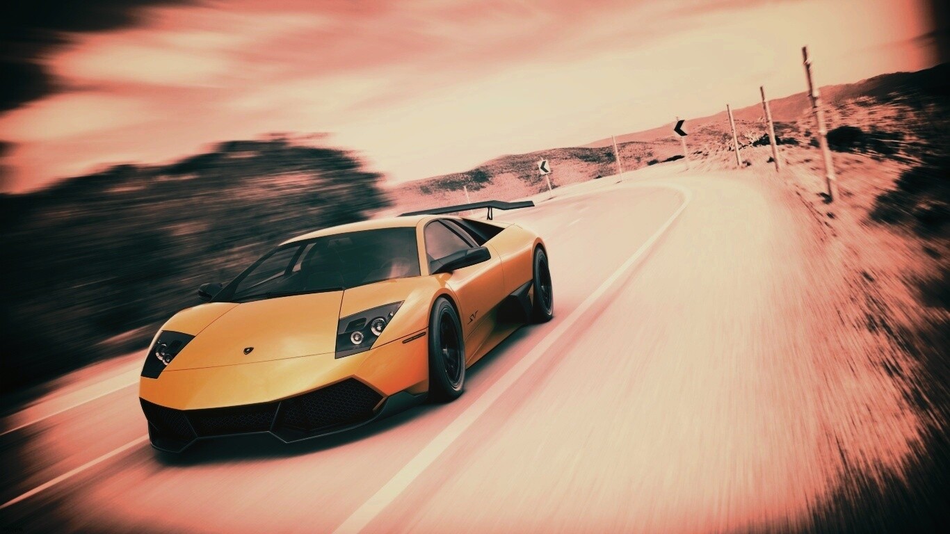 Желтая Ламборджини обои