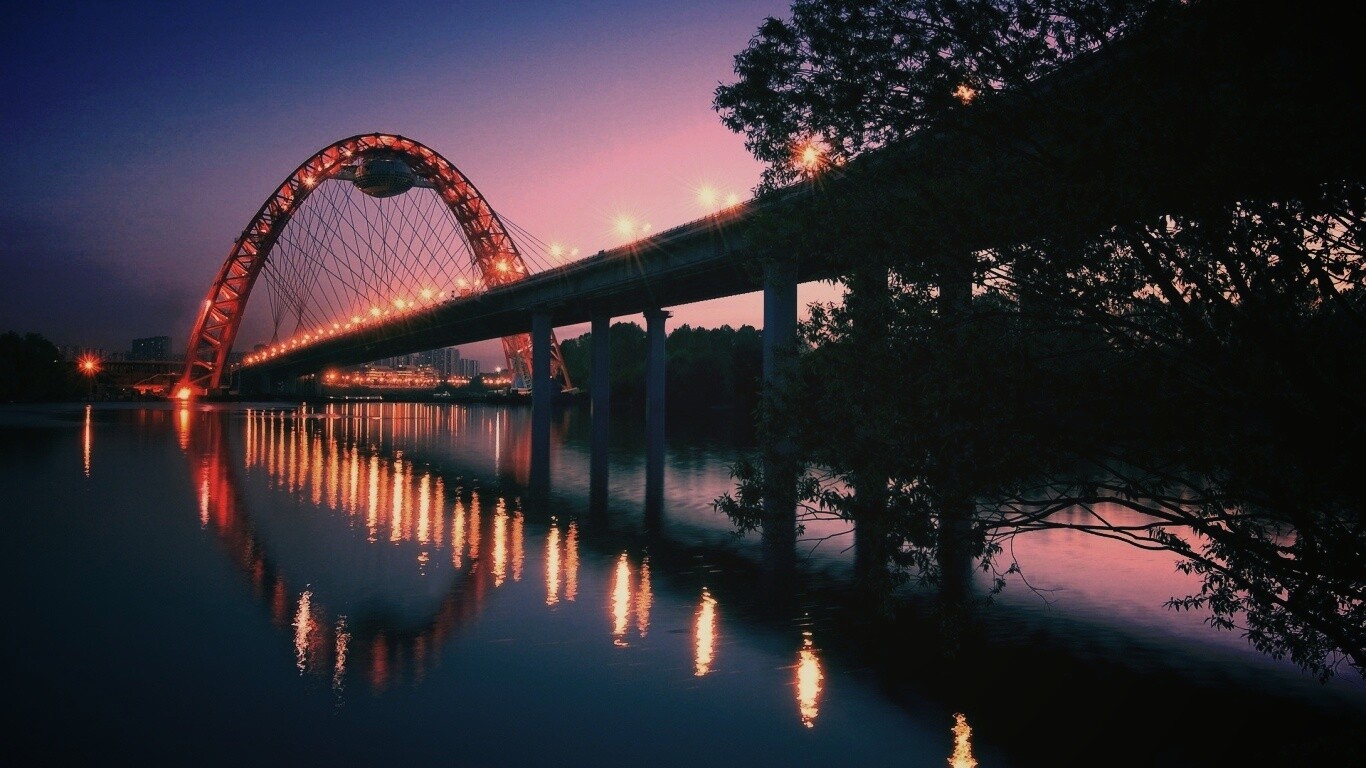 Мост в сумерках обои